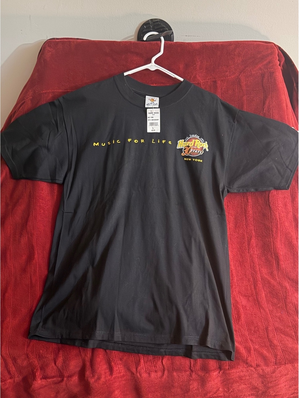 Hard Rock Cafe New York Music For Life 30 Years World Tour Black T-Shirt Large